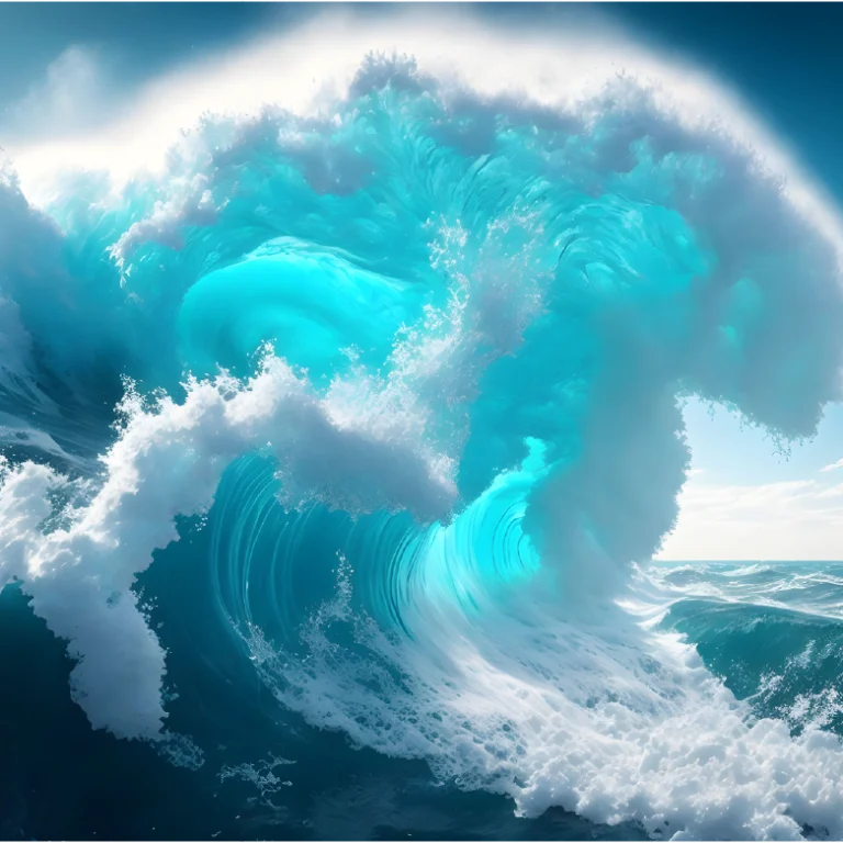 Crashing ocean wave symbolizing Gate 34 – The Gate of Power in Human Design, representing pure life force and unstoppable energy